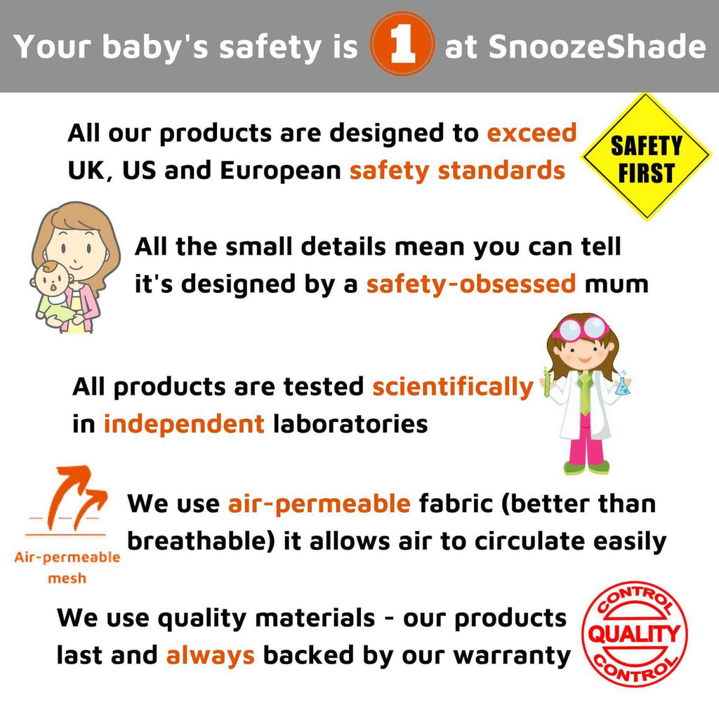 SnoozeShade Original Deluxe (0-6m) pram sunshade & blackout blind for carrycots & pushchairs - SnoozeShade UK