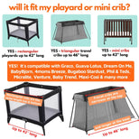 SnoozeShade for Pack n Plays & Mini Cribs | Blackout pack and play cover | Blocks 94% of light