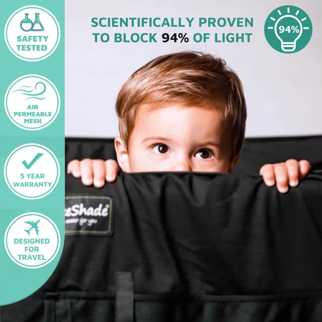 SnoozeShade for Pack and Plays Airpermeable blackout canopy