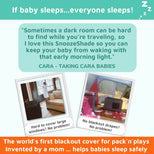 SnoozeShade for Pack n Plays & Mini Cribs | Blackout pack and play cover | Blocks 94% of light